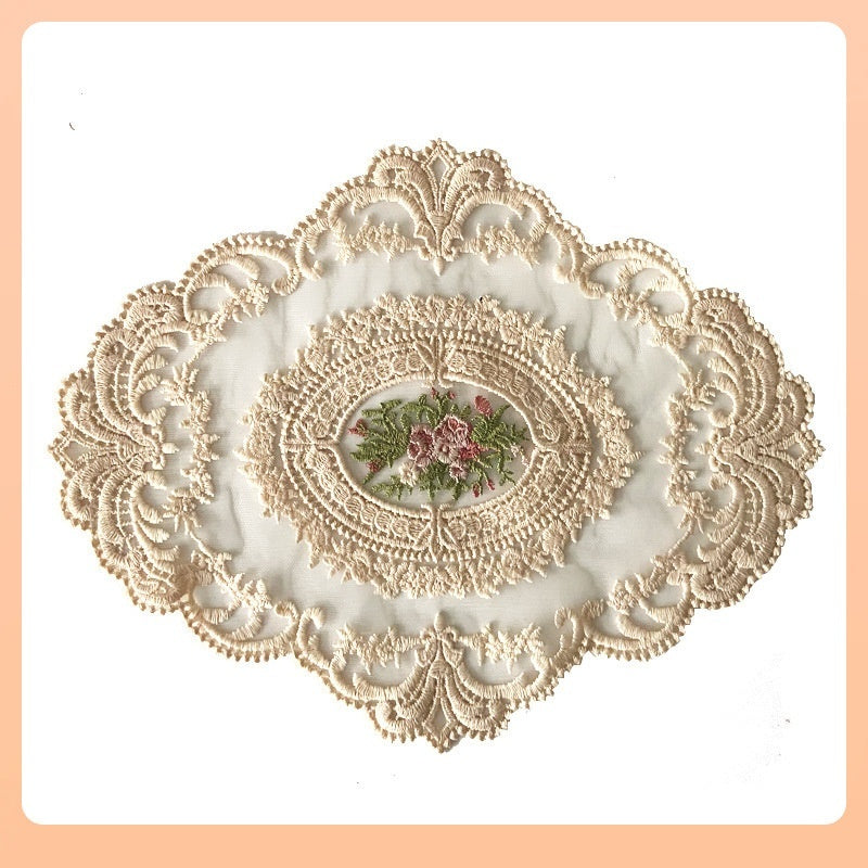 Coffee Table Cloth Dustproof Vintage Ornament Round Handmade Crochet Tablecloth