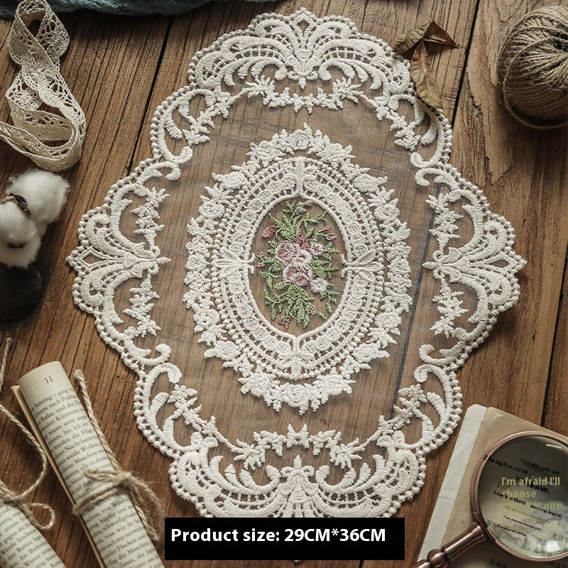 Coffee Table Cloth Dustproof Vintage Ornament Round Handmade Crochet Tablecloth