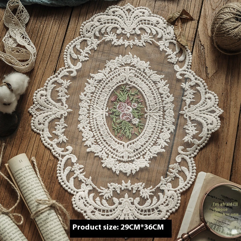 Coffee Table Cloth Dustproof Vintage Ornament Round Handmade Crochet Tablecloth